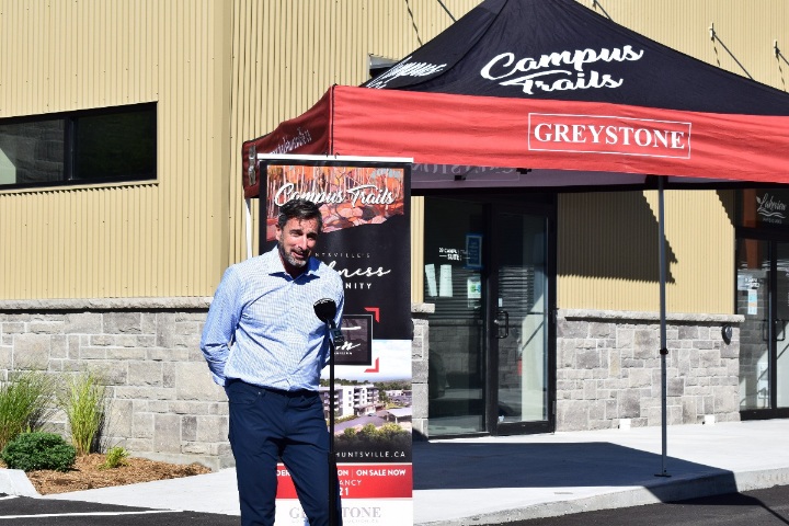 Pat Dubé at the Campus Trails Wellness Centre ribbon cutting (Mandi Hargrave)