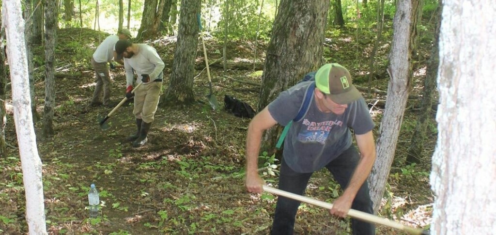 HMBA volunteers work on one of the new trails at Hidden Valley Highlands Ski Area (HMBA / Instagram)