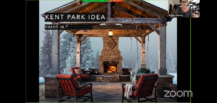 Simulation of what a Kent Park redesign could look like as presented to council by Shelby Behrens-Stevenson