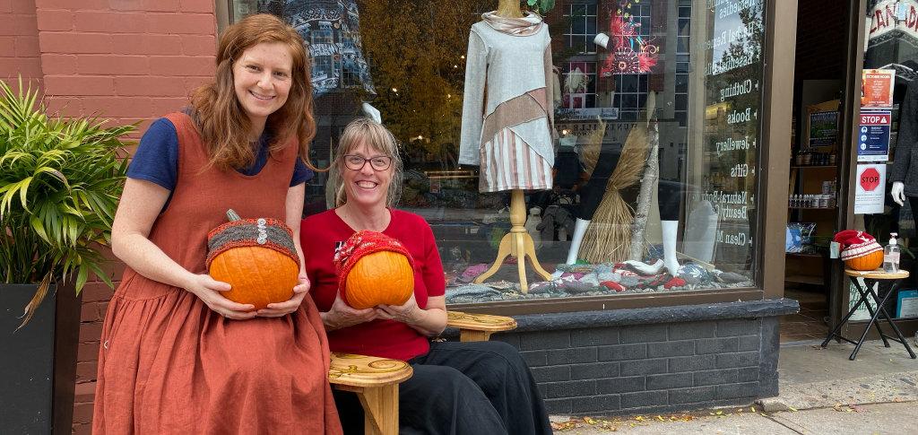 Sarah Downes (left) and Catherine Cole at The Great Vine are ready for this year’s Pumpkin Pop-Up (Sydney Allan)