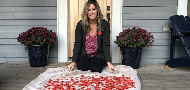 Ceramic poppy pins made by Muskoka students support local legions
