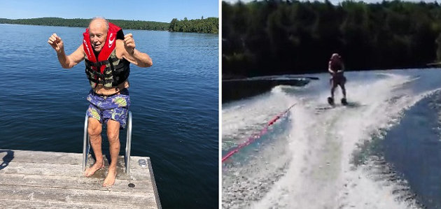 According to Guinness, Bob Hutcheson is the oldest male waterskier in the world
