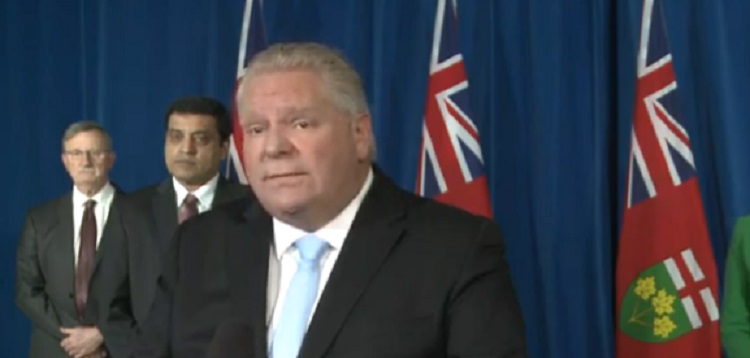 Premier Ford announces a province-wide shutdown at his Dec. 21 briefing (Premier of Ontario channel / Youtube)