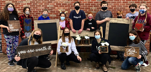 Riverside students make gifts for local organizations as thanks for their community involvement