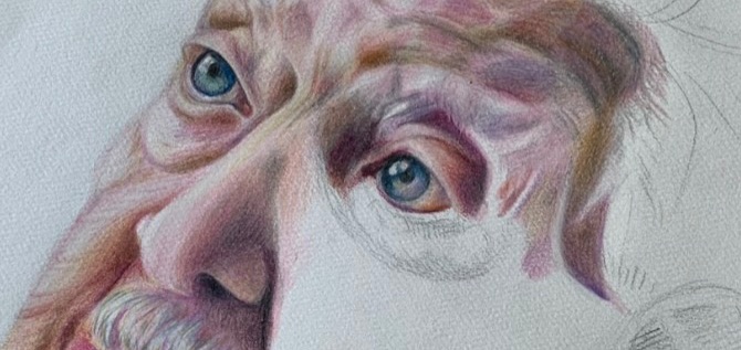 “Grandad” in process, by Zoë Valentine