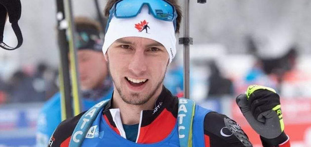 Local biathlete Trevor Kiers competes in his first World Cup race