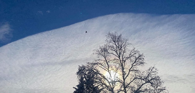 Local resident delighted by unusual cloud formation