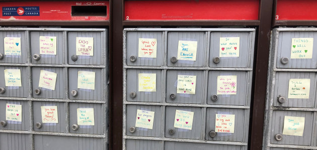 Mailbox notes lift mid-winter lockdown spirits