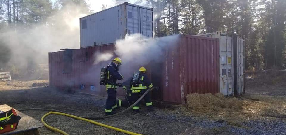 Live fire training at the HLOBFD training grounds in Port Sydney (Port Sydney Firefighters' Association / Facebook)