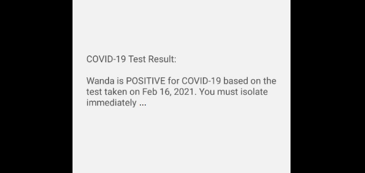 It was the result former Huntsville resident Wanda Shipman didn’t want to see: a positive COVID test (supplied)