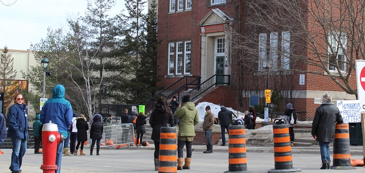 A protest on March 13 called on the provincial government to untether Muskoka from Simcoe COVID-19 case counts for lockdown decisions