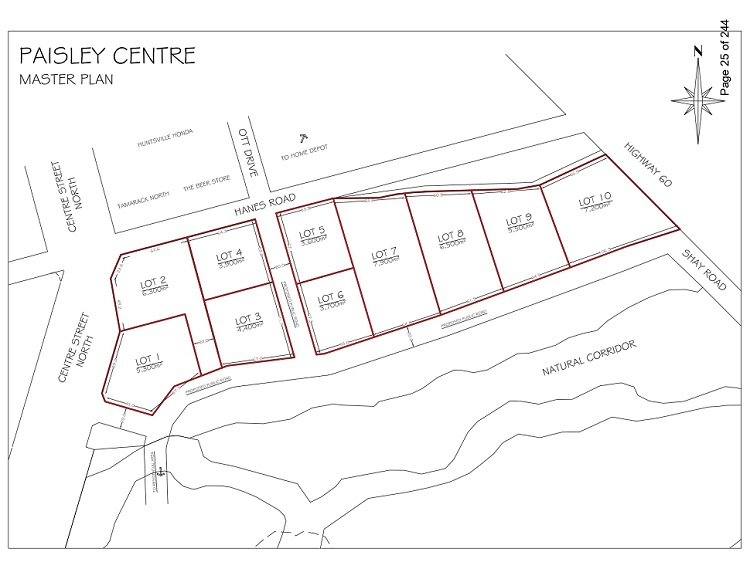 This map shows the proposed road, which would connect the existing Shay Rd with both Ott Drive and Centre St N. (Town of Huntsville)