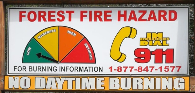 Fire danger rating set to low