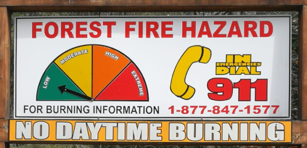 Fire danger rating set to low