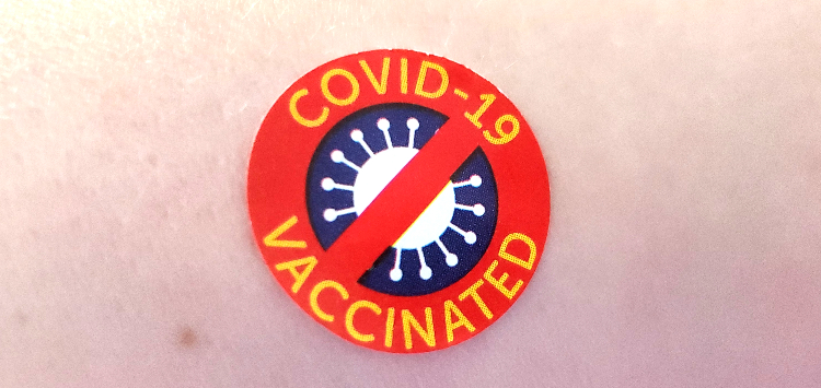 COVID-19 vaccinated sticker