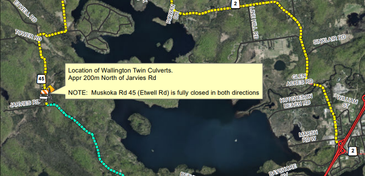 Etwell Rd detour Jan 2022