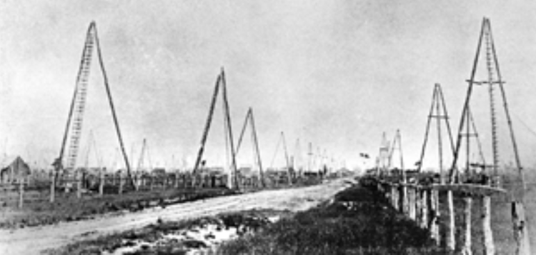 The first oil well in North America was drilled in Lambton County, Ontario, in 1857/58 (history.alberta.ca)