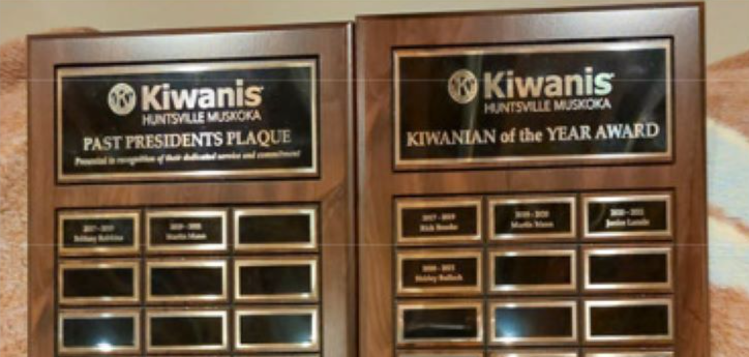 You may see Kiwanis plaques like these  at the Canada Summit Centre in the near future.