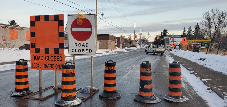 Construction on Main St resumed March 14, 2022 (Dawn Huddlestone)