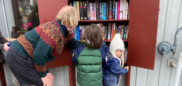 The Table opens little library, little food bank outside its Hanes St building
