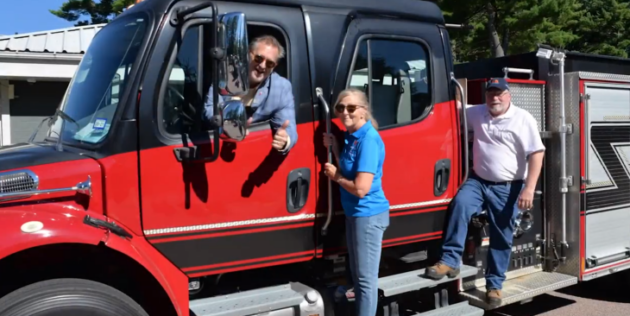 Friends, municipal staff, and Lake of Bays council members elated with return of firefighters from Alabama with ‘new’ fire truck