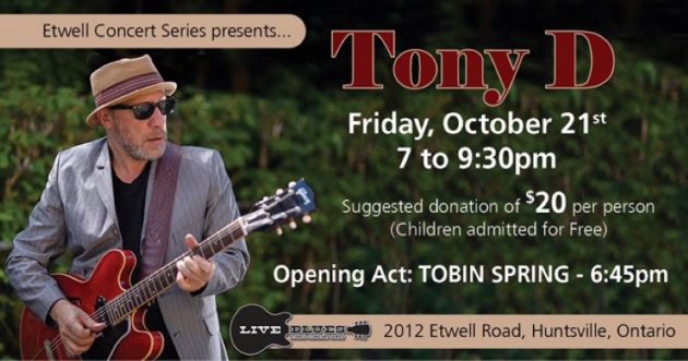 Etwell Concert Series presents Tony D on Oct. 21