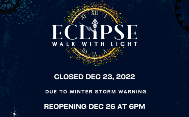 Due to inclement weather Eclipse will not be open tonight