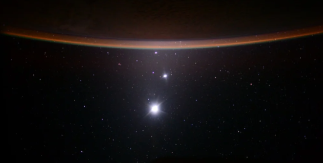 Those two ‘dots’ in the sky are the conjunction of Venus and Jupiter
