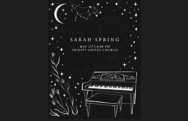 Join Sarah Spring for a special evening of original music on May 12