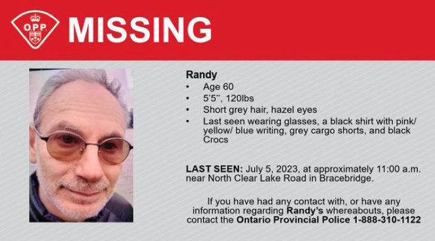 Bracebridge OPP seeks assistance locating a 60-year-old man