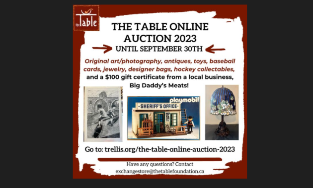 Lots of items at the Table online auction for a worthy cause!