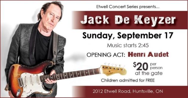 Etwell Concert Series presents Jack de Keyzer Sunday, Sept. 17