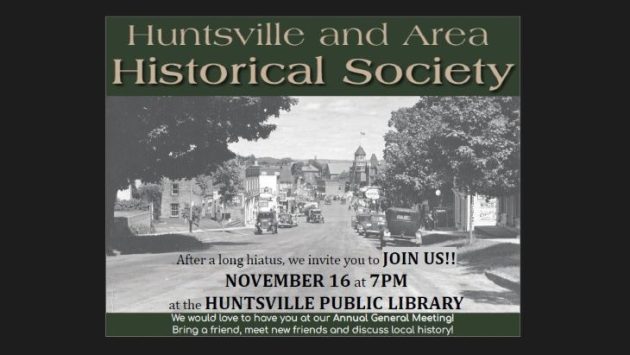 Huntsville and Area Historical Society meets November 16