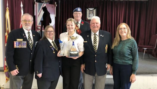 Grade 12 HHS student Carolyn Yungblut takes first place in public speaking contest