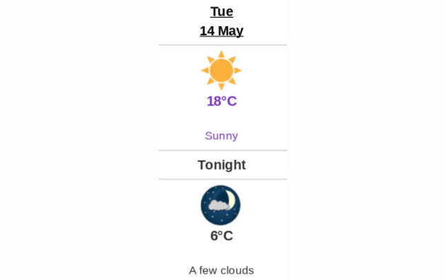 Doppler daily weather report