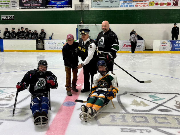 OPP and Almaguin High School go head-to-head in charity hockey game