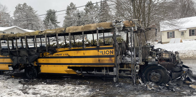 Fire Department responds to school bus fire on Earls Road in Huntsville