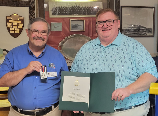 Rotarian Peter Redwood presented with the King Charles III’s Coronation Medal for his decades of volunteering