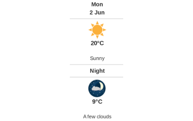 Daily weather report