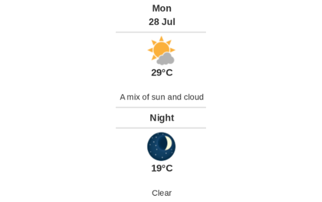 Daily weather report