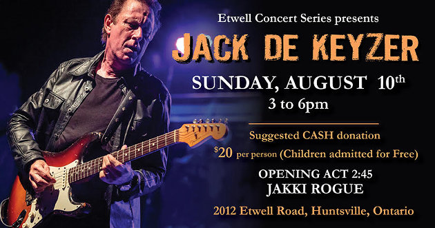 Etwell Concert Series presents Jack De Keyzer on Sunday, Aug. 10