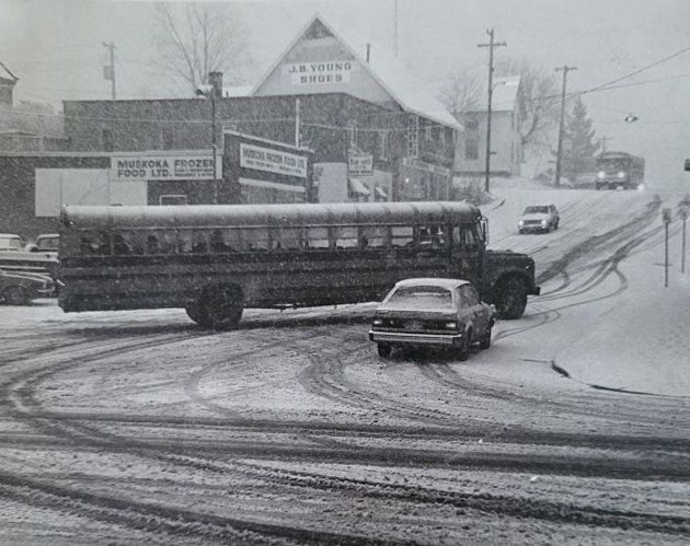 From Wayback Wednesday!: Brunel and Main St. intersection | Sponsored by Jamie Lockwood, broker/owner of Sutton Group Muskoka Realty