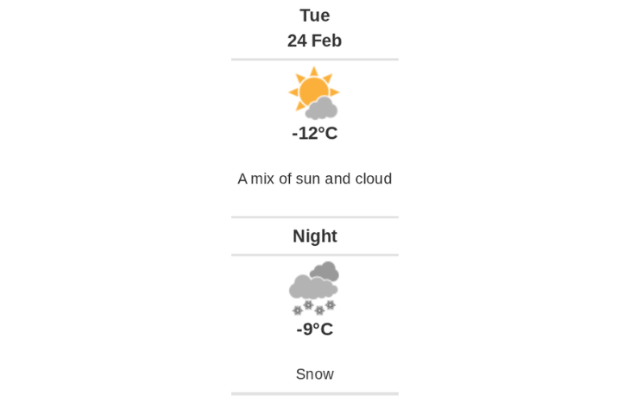 Daily weather report