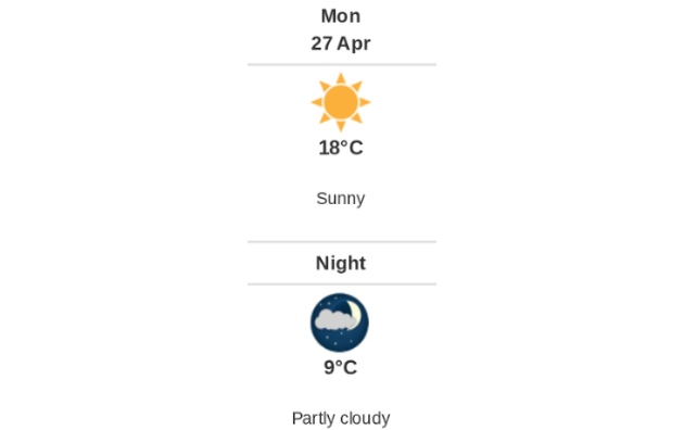 Daily weather report