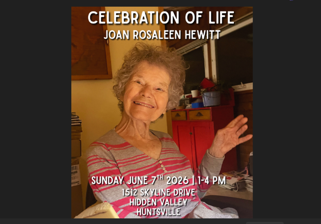 Celebration of Life for Joan Rosaleen Hewitt