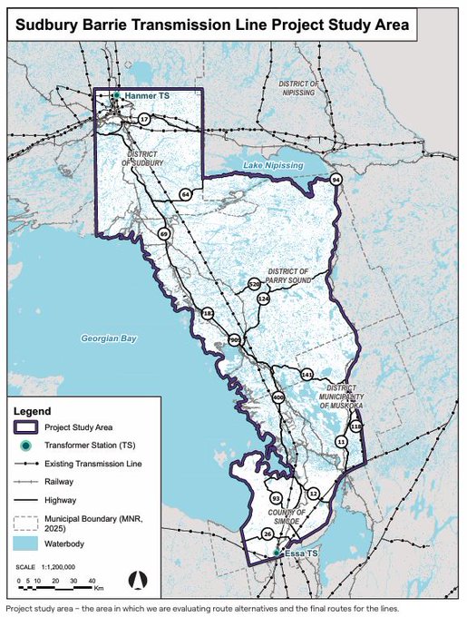 Hydro One to hold information sessions on refined Sudbury–Barrie transmission line study area