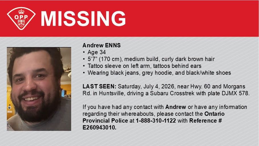 Huntsville OPP seek public assistance locating individual
