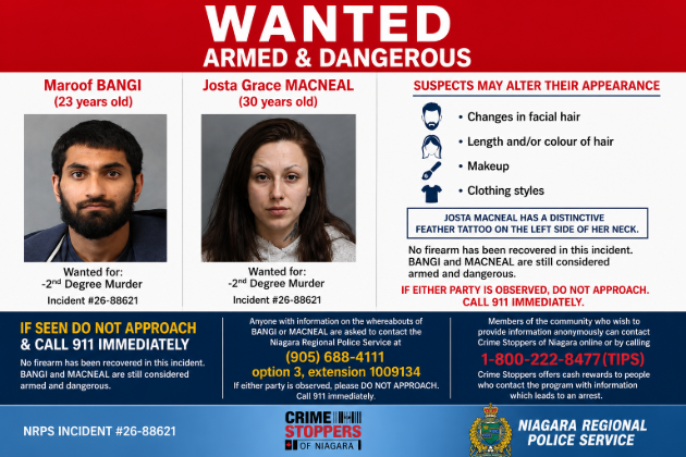 Niagara Falls homicide suspects on the lam may have Orillia area connection