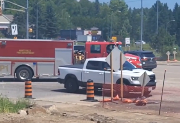 Officials say they are aware of video showing fire truck delayed by construction zone